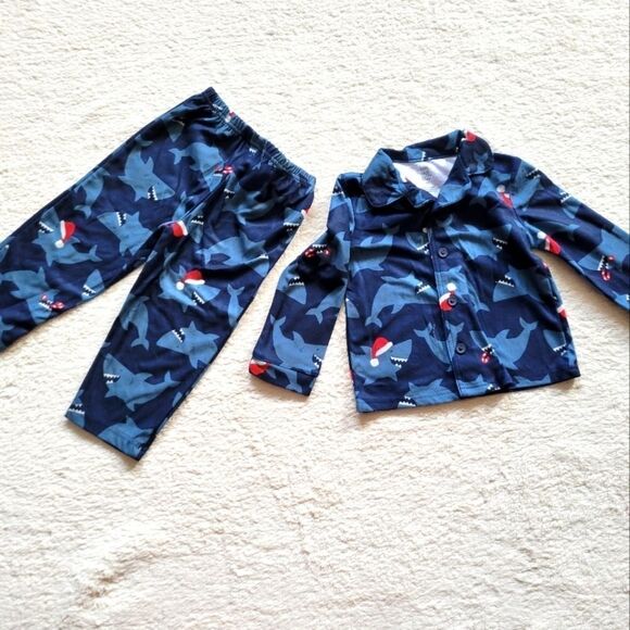 New christmas Santa shark pajama set size 2t - Picture 1 of 5